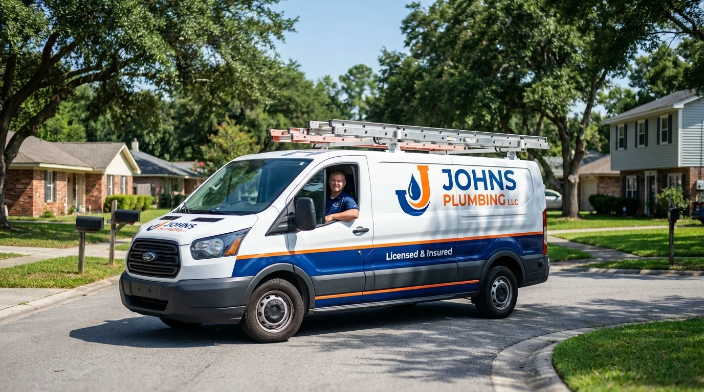 Johns Plumbing LLC service van in Greeneville, TN