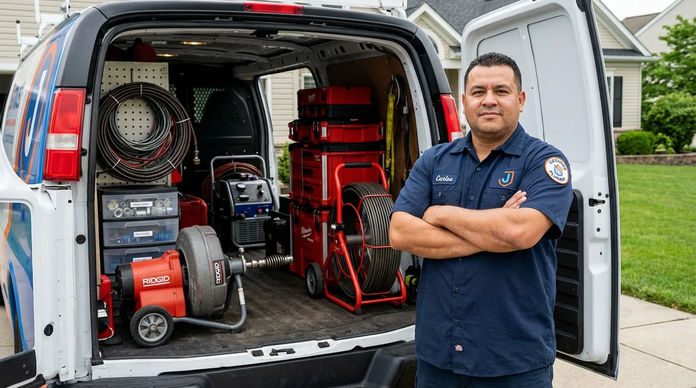 Professional drain cleaning equipment and Johns Plumbing LLC plumber in Greeneville