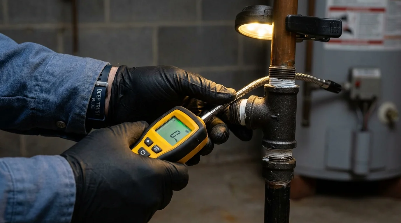 Gas leak detection with electronic sniffer by Johns Plumbing LLC in Greeneville