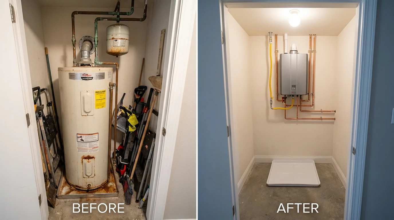 Tank water heater versus wall-mounted tankless unit comparison for Greeneville, TN homeowners